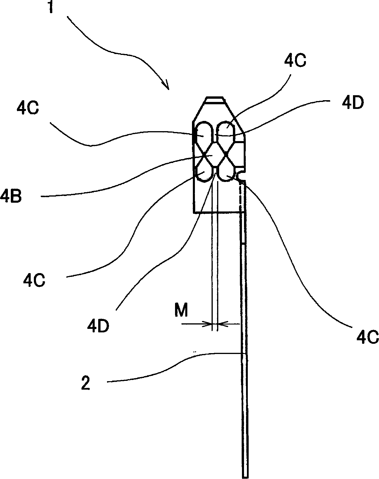 Pressure connection structure with coaxial cable