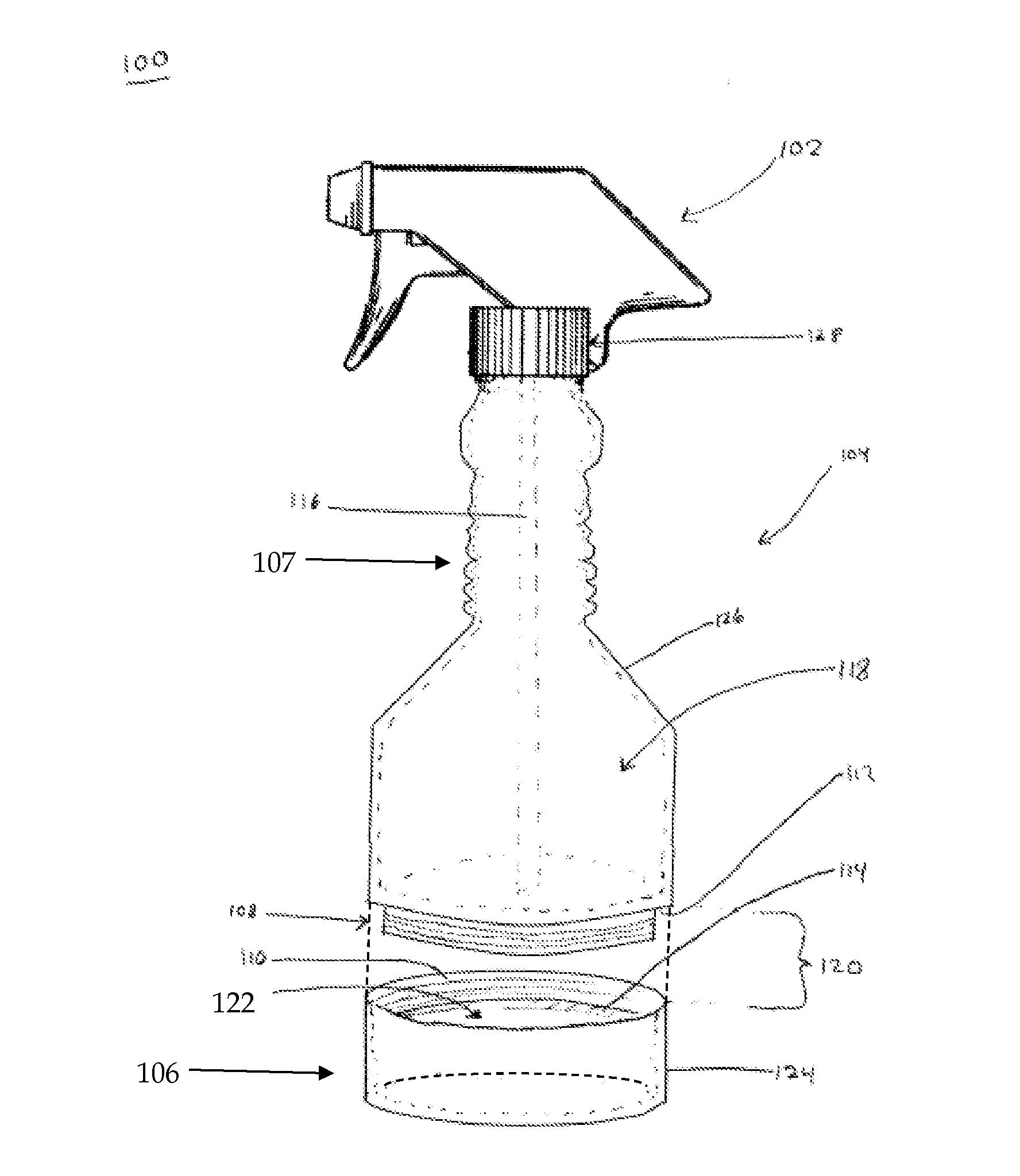 Spray bottle with storage area and methods thereof