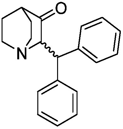 Method of synthesizing benzhydryl quinuclidone through Michael addition