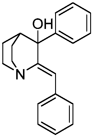 Method of synthesizing benzhydryl quinuclidone through Michael addition