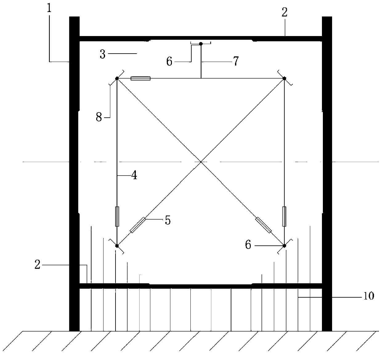 Construction method suitable for polygonal wind tunnel body structure and application