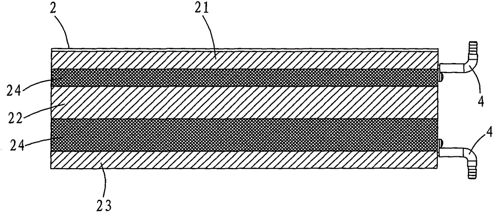 A sealed water-cooled plate structure applied to lithium battery modules