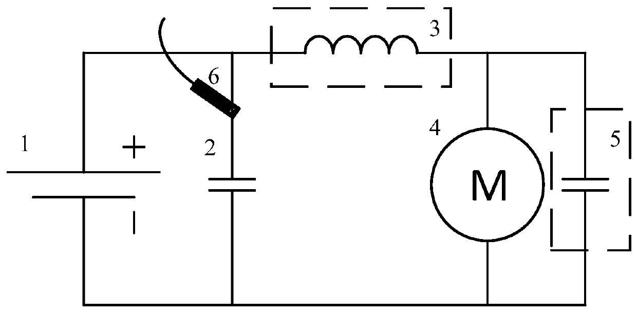 Detection method of series direct-current arc in direct-current brush motor electrical circuit