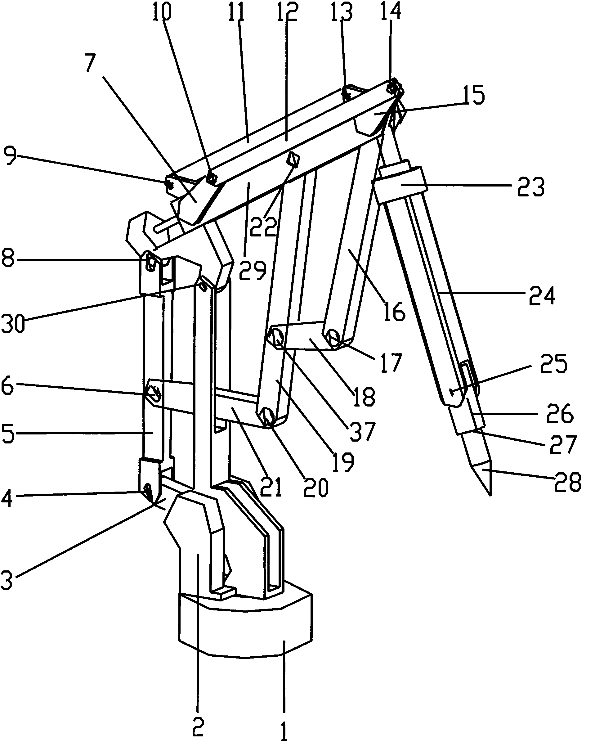 Welding robot with a plurality of closed-ring subchains