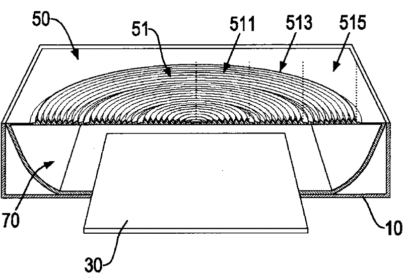 Lighting device with microstructured brightness enhancing film