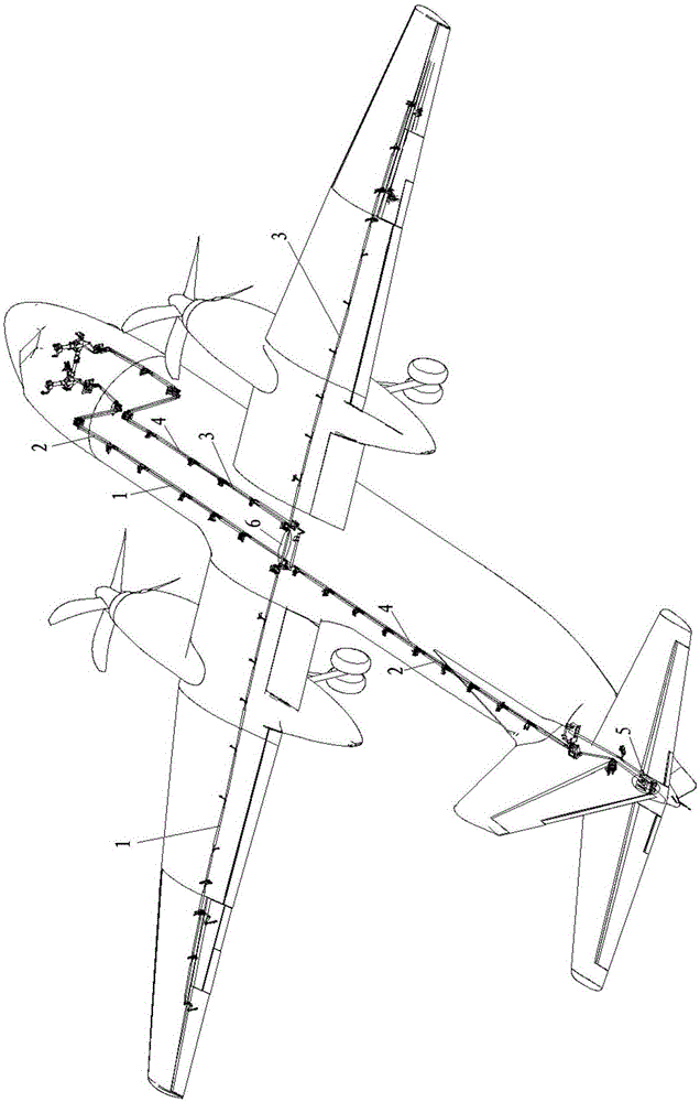 Double-set rigid control system for aircraft