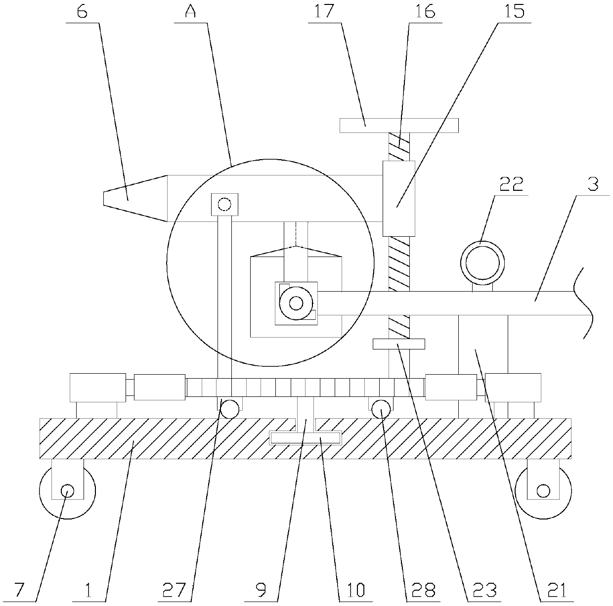 Movable fire water monitor with stable structure and convenience to adjust