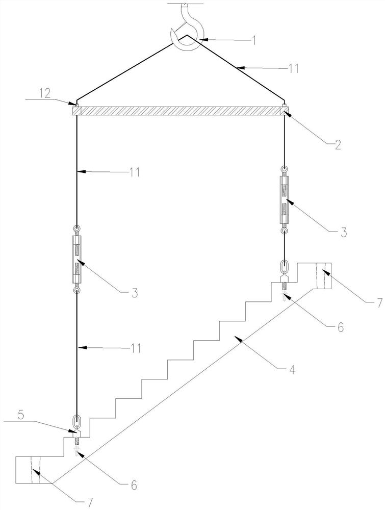 Assembly type prefabricated stair hoisting hanger