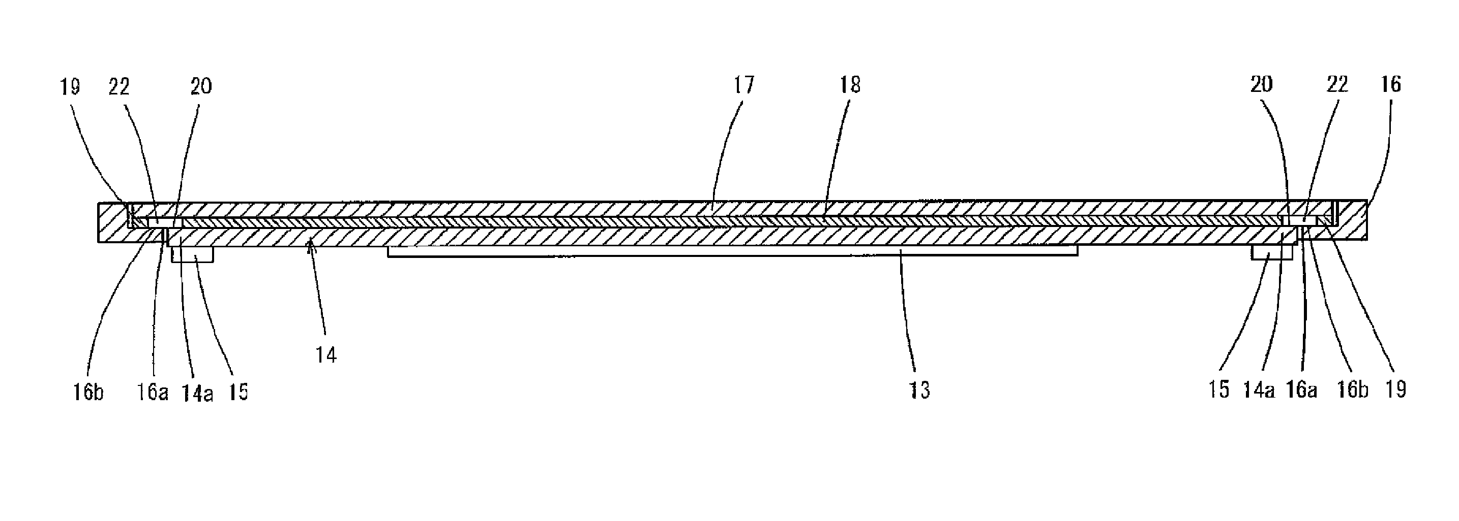 Holding structure for a touch panel