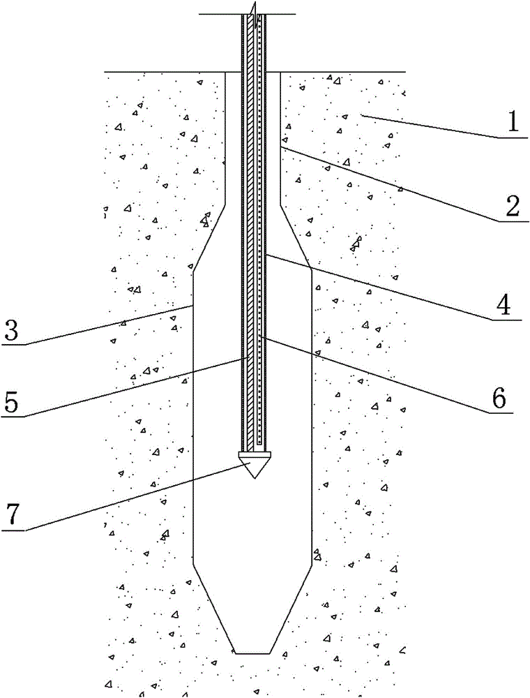 Mechanical agitation type body-expanding anti-floating anchor construction method