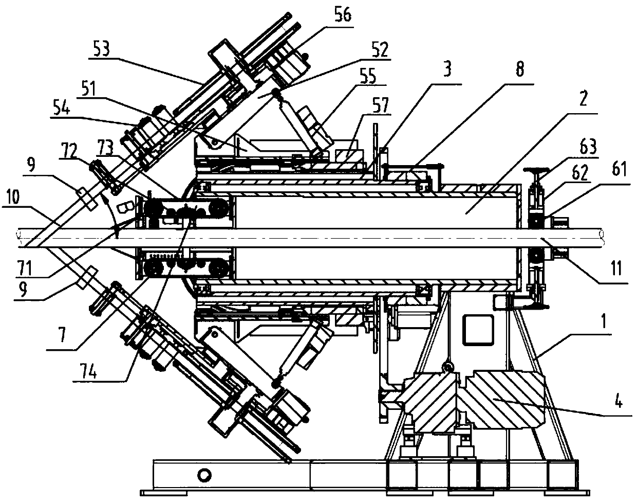 Composite pipe enhanced tape winding machine