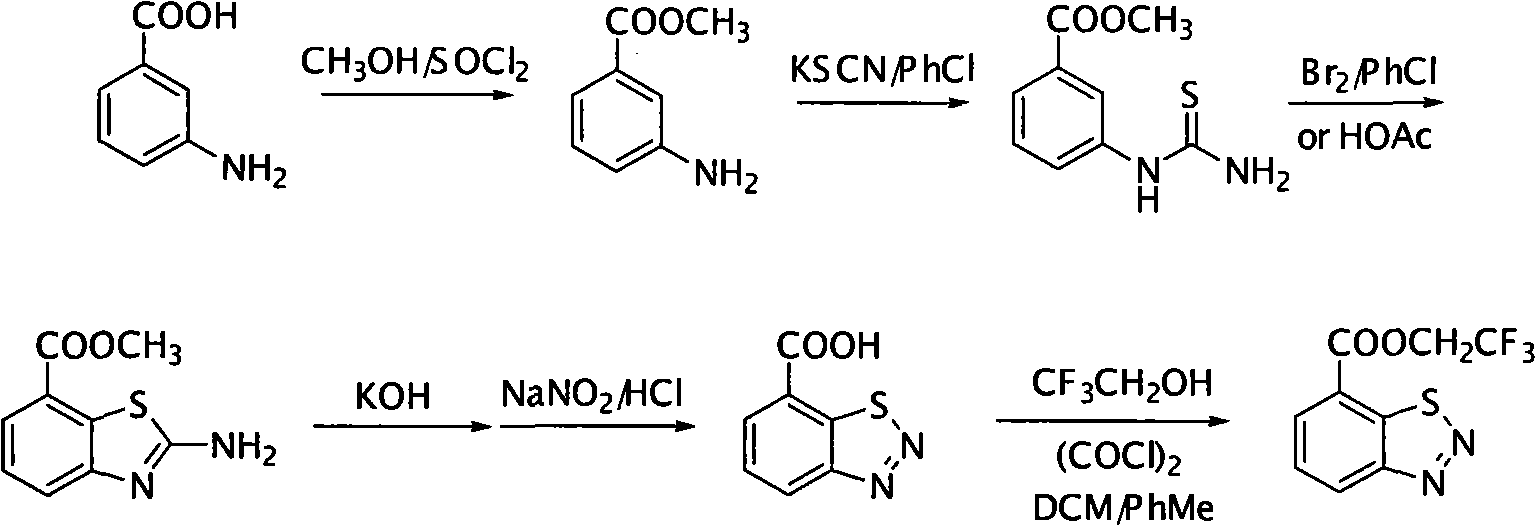 Improved method for preparing benzo[d][1,2,3] thiadiazole-7-formic acid trifluoroacetate