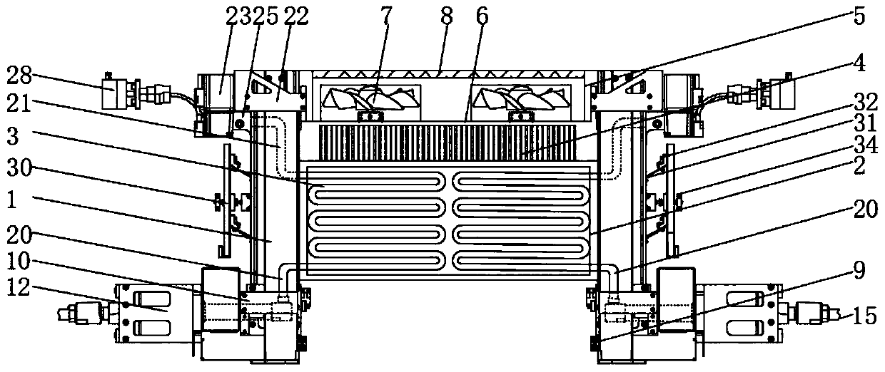 A heat dissipation component of a new energy vehicle battery module