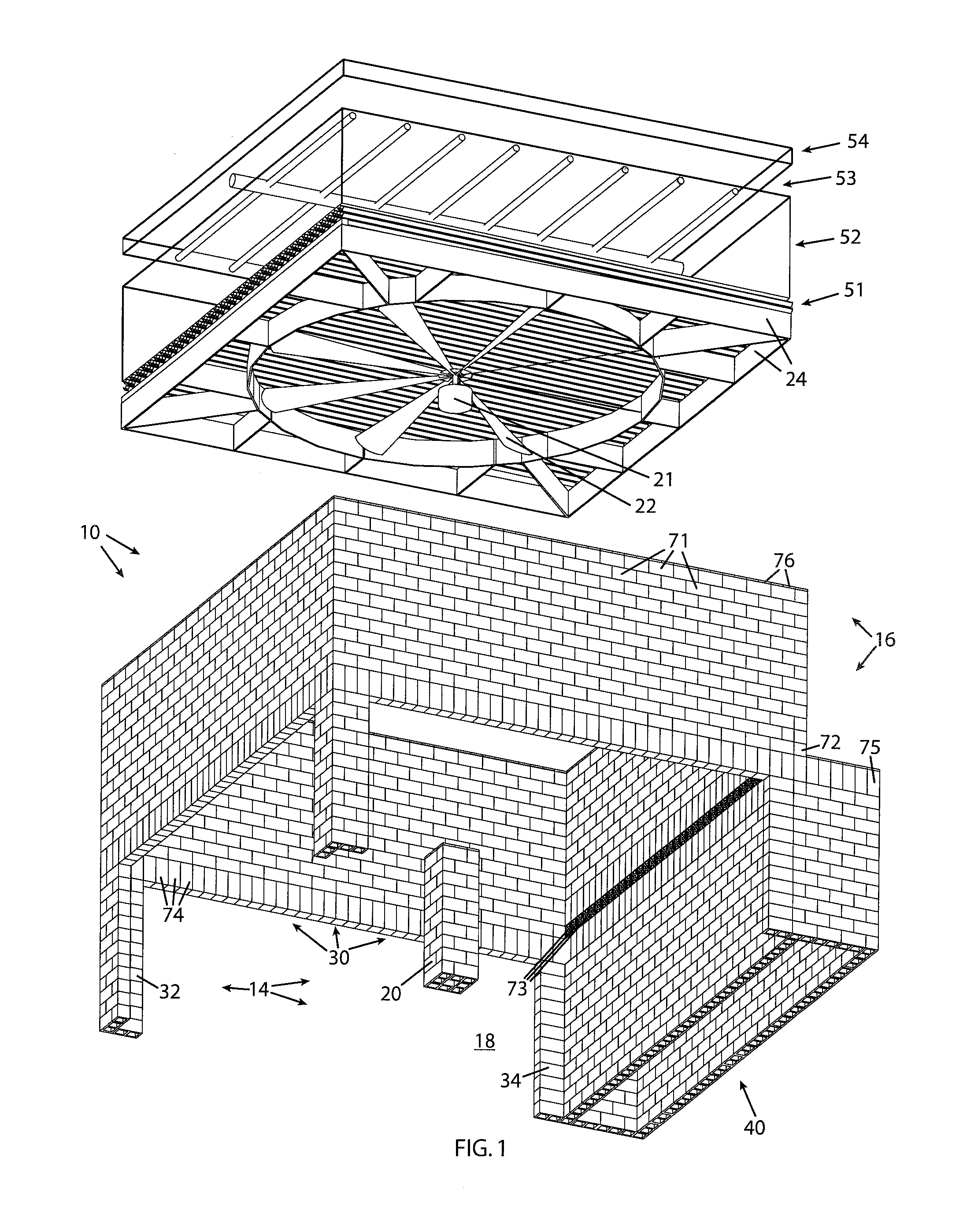 Cmu cooling tower and method of construction