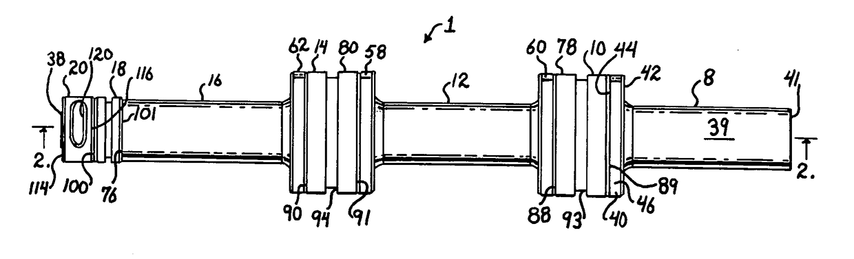 Dynamic stabilization connecting member with pre-tensioned solid core