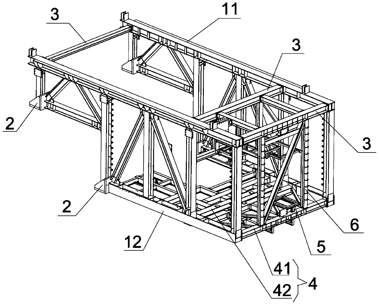 A large wind power generator rear frame and its production and assembly method