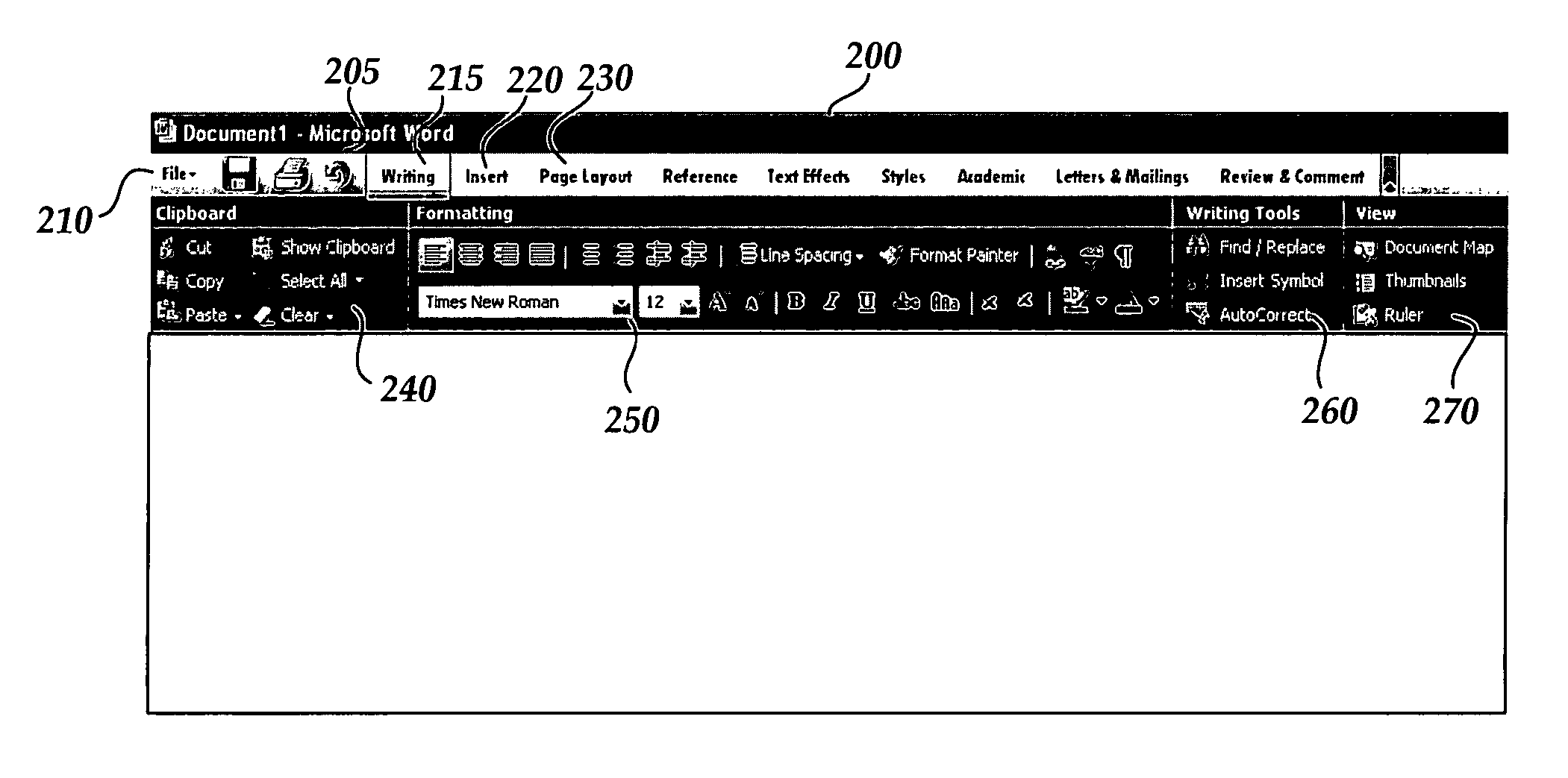 Command user interface for displaying selectable software functionality controls