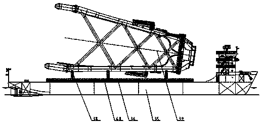 A technology for side construction and side lying construction and transportation of large jackets