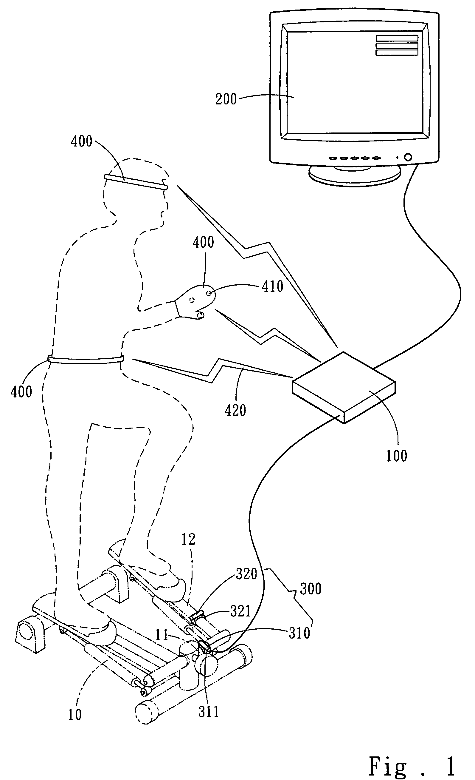 Video interaction device for a whole-body sport game