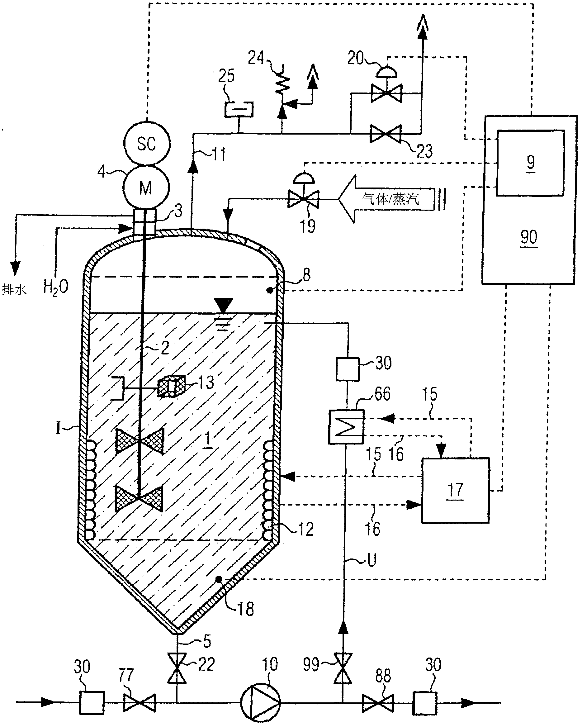 Method and device for the thermal treatment of kvass wort