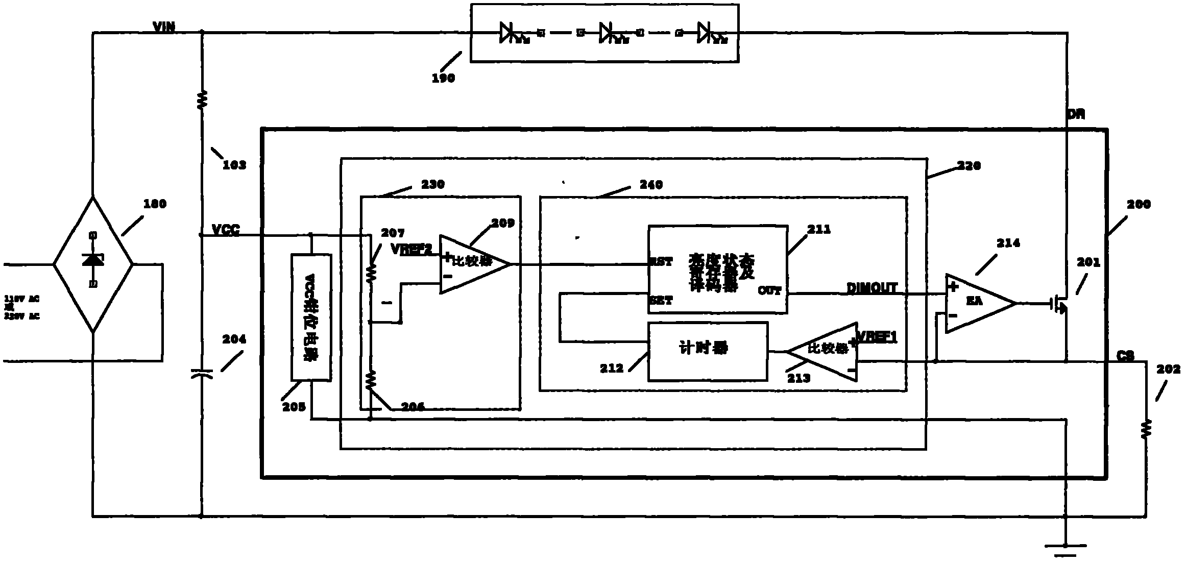 Linear constant-current controller, chip and driving device
