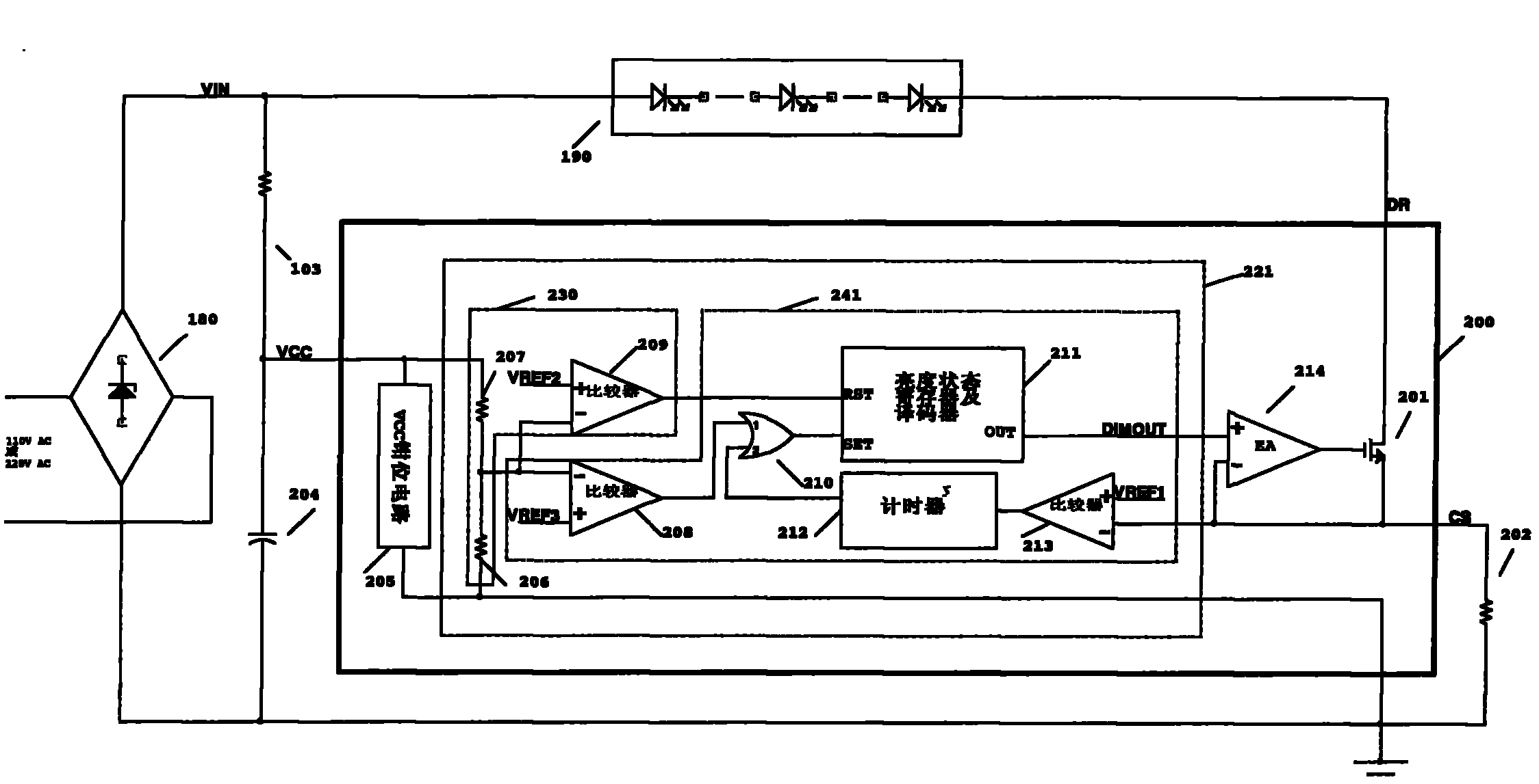 Linear constant-current controller, chip and driving device