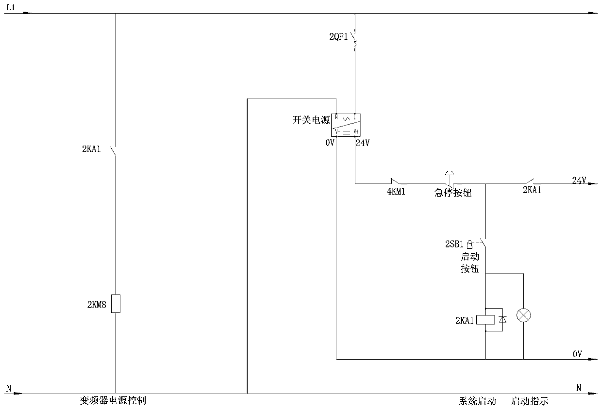 Variable-frequency-to-power-frequency control system and method for bridge maintenance vehicle