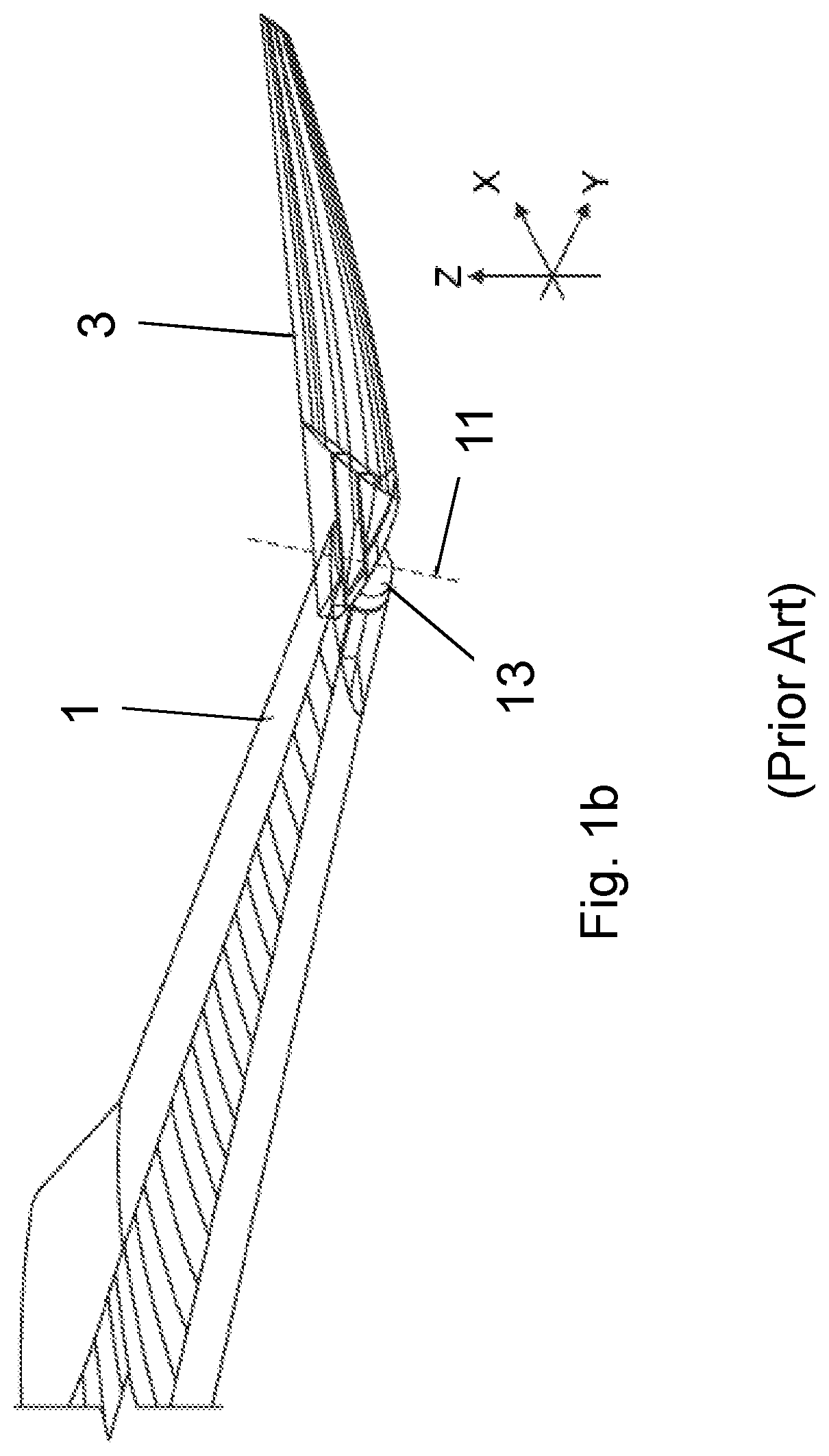 Curved interface between an outer end of a wing and a moveable wing tip device