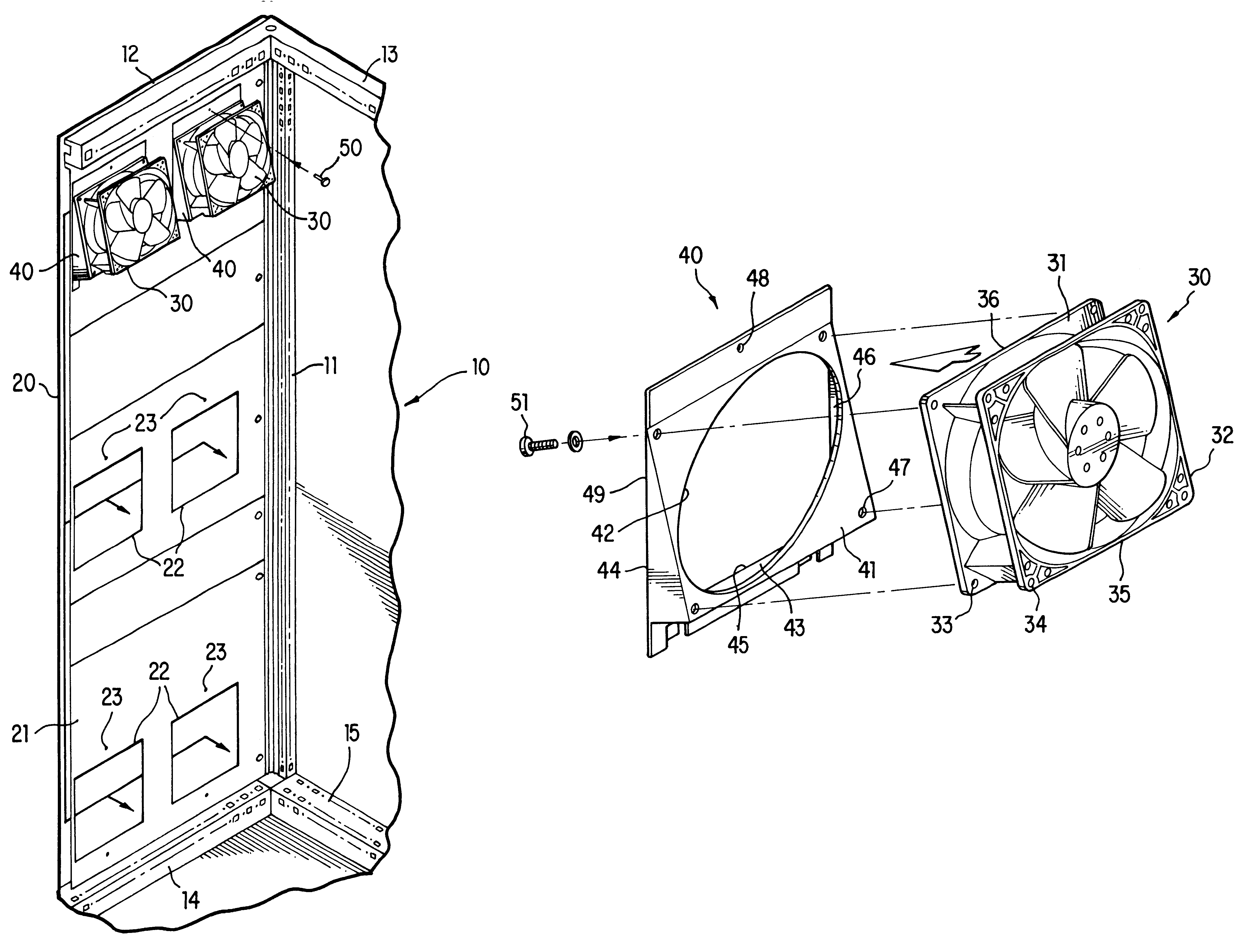 Fan for mounting on a wall member of a control cabinet