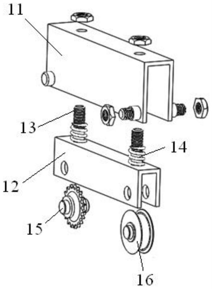 Adjustable telescopic automatic chain pressing device