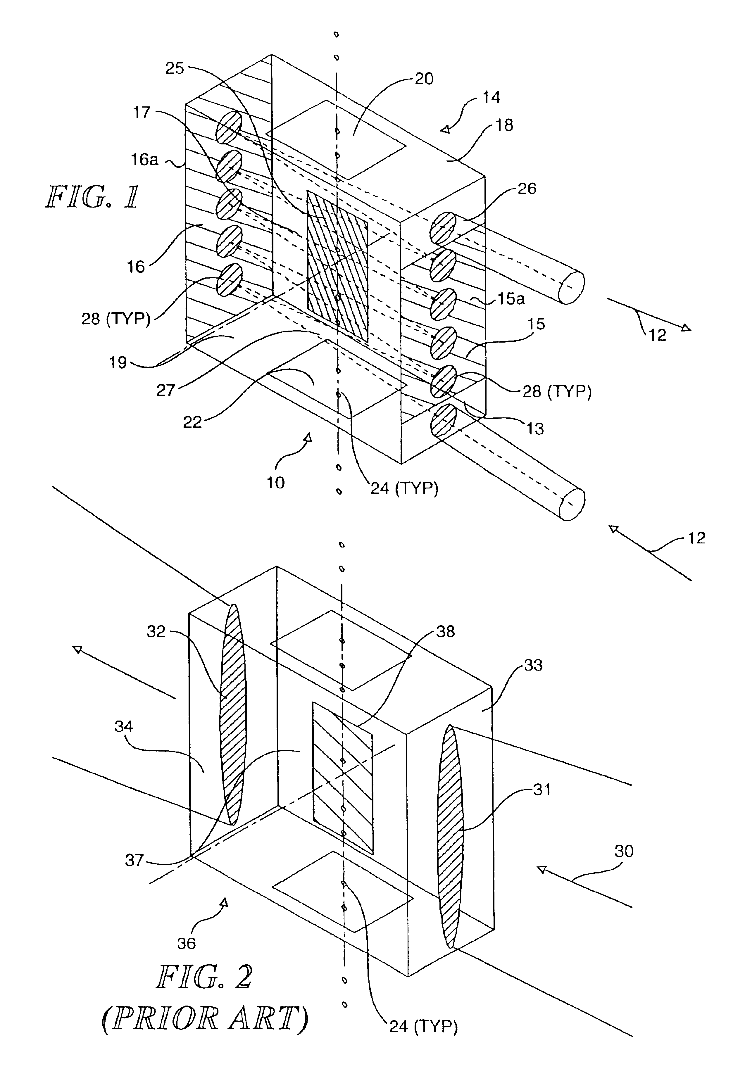 Multipass cavity for illumination and excitation of moving objects