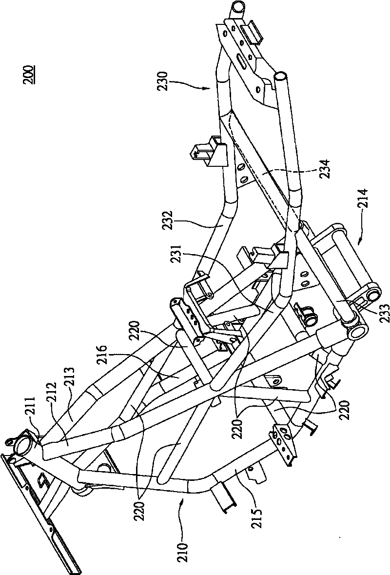 Frame structure of scooter type locomotive
