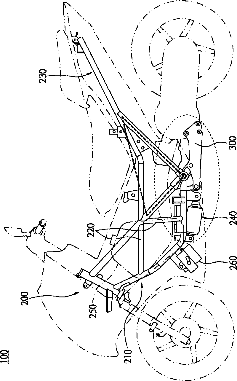 Frame structure of scooter type locomotive