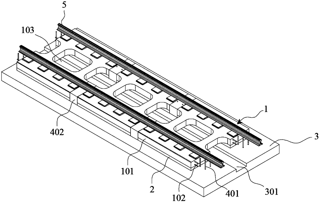 Assembled sleeper slab type or track slab type ballastless track structure and assembling method