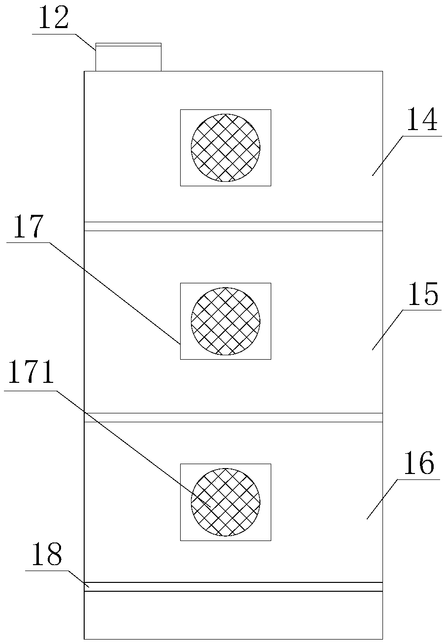 Rapid drying device for chemical fiber fabric and processing method thereof