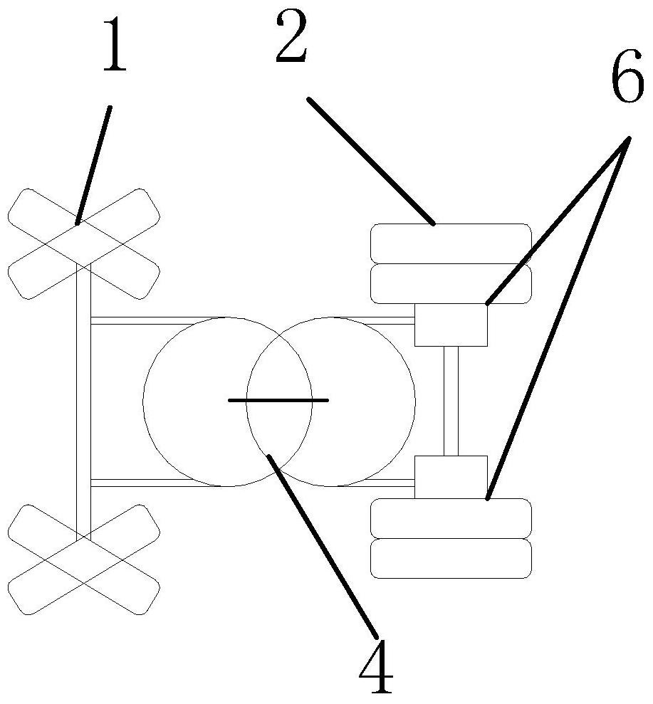 Rubber-tyred articulated bogies for trackless guided trams and trackless guided trams