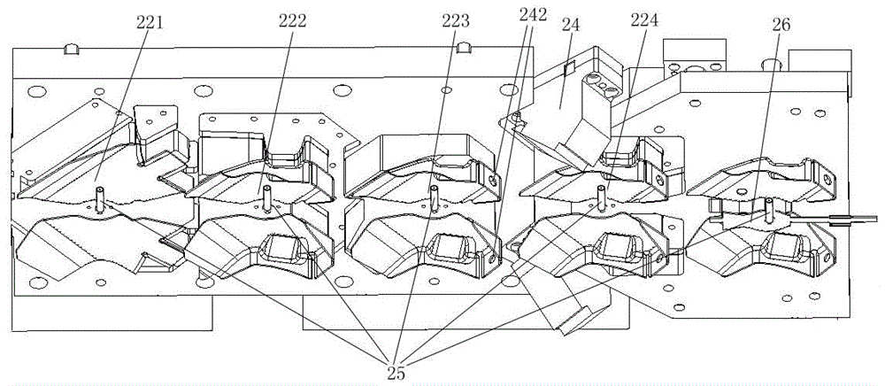 Continuous mold for manufacturing vehicle connecting plate and manufacturing method