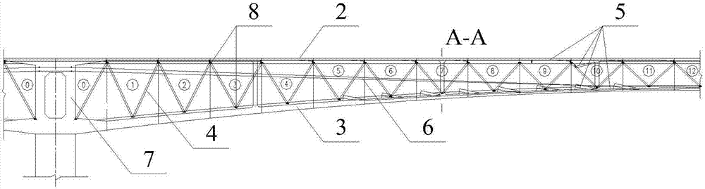 Steel pipe web prestress steel mixing combination main beam structure and construction method