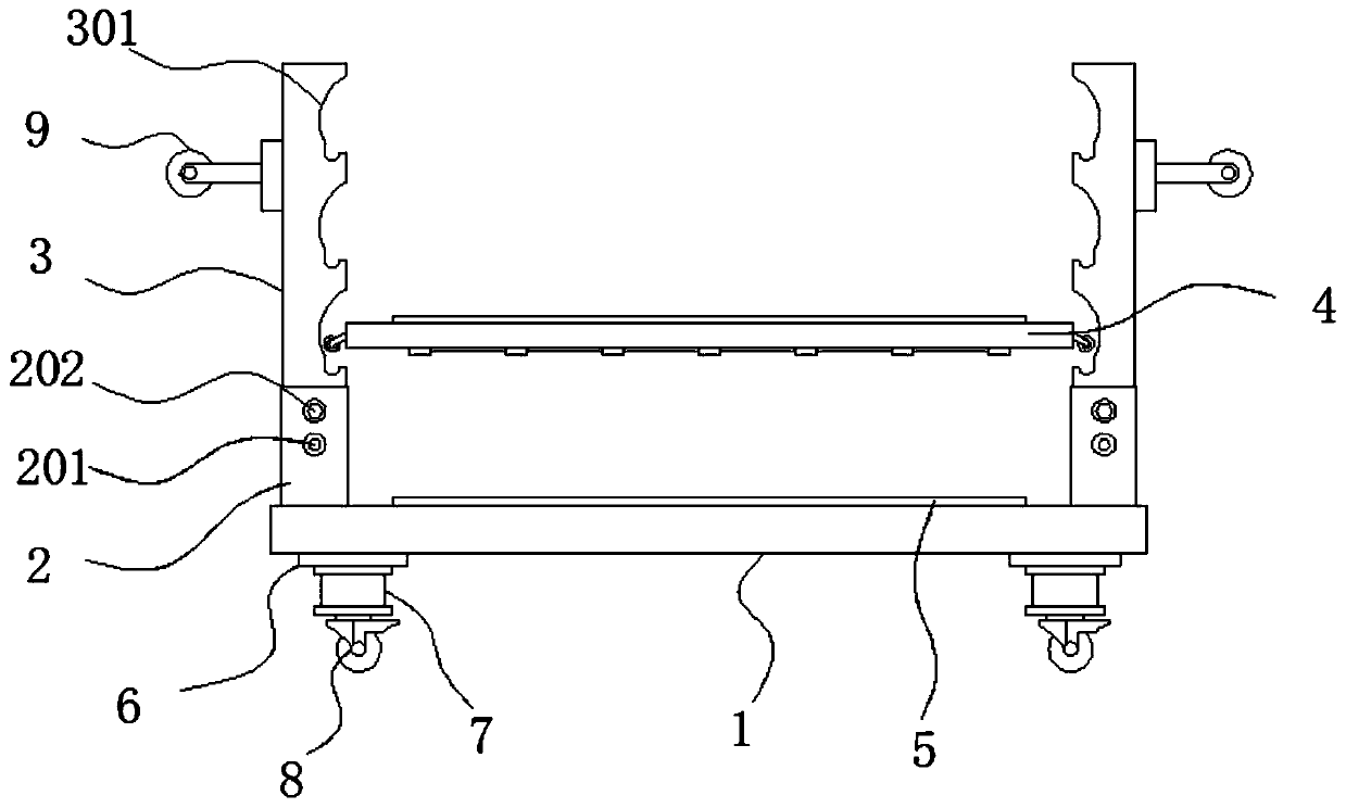 Iron container turnover frame beside injection molding machine line