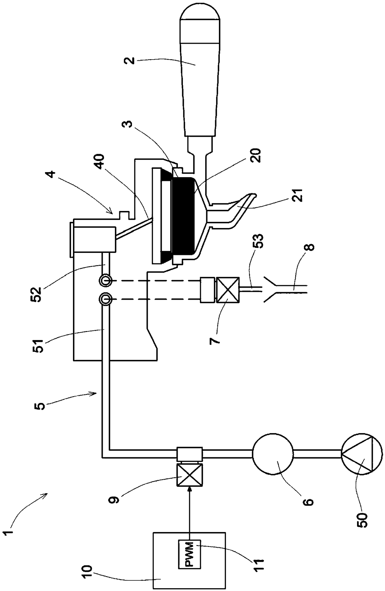 Coffee machine with pre-infusion system