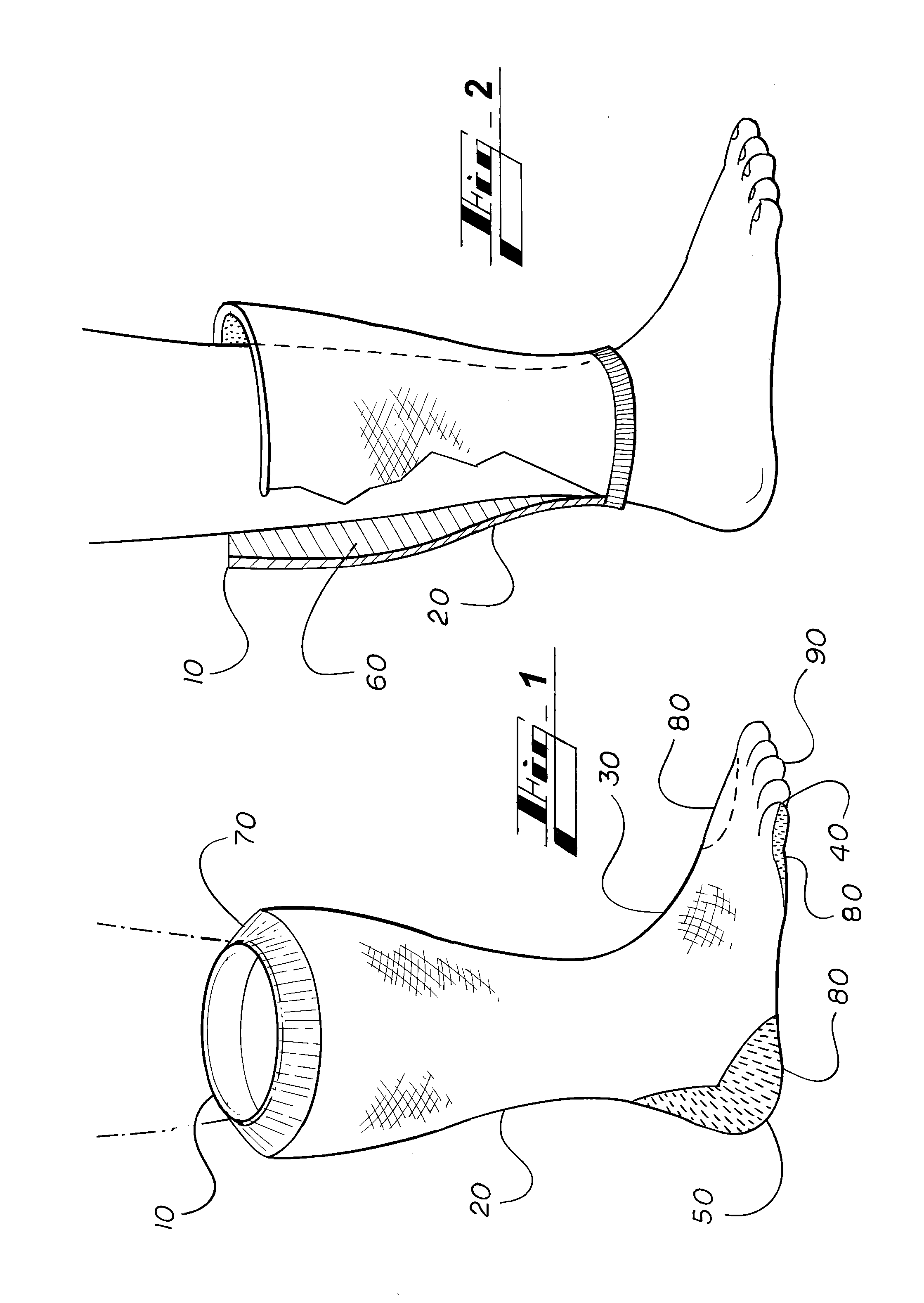Space filling apparatus for footwear