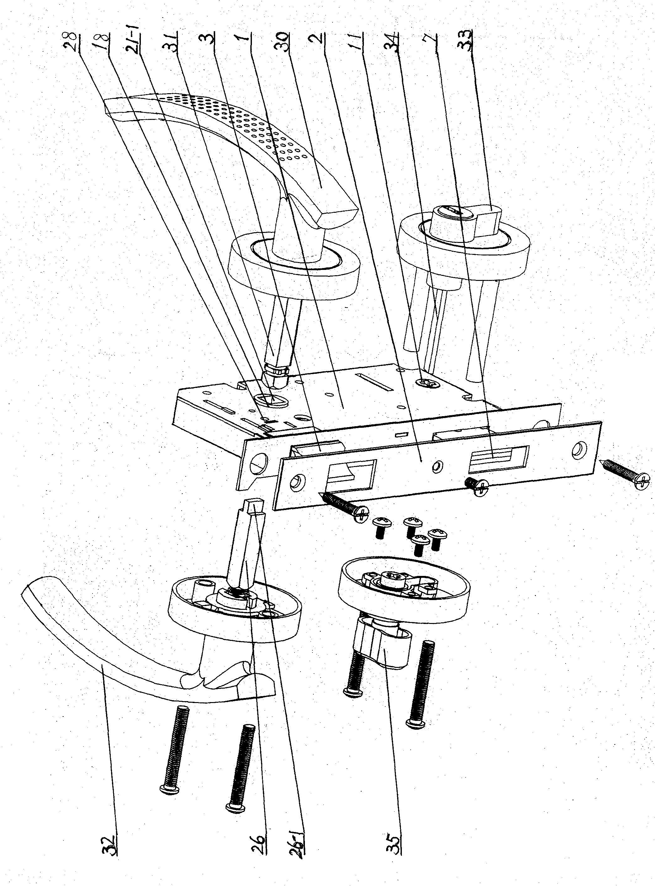 Superthin door lock with escaping type rotation block