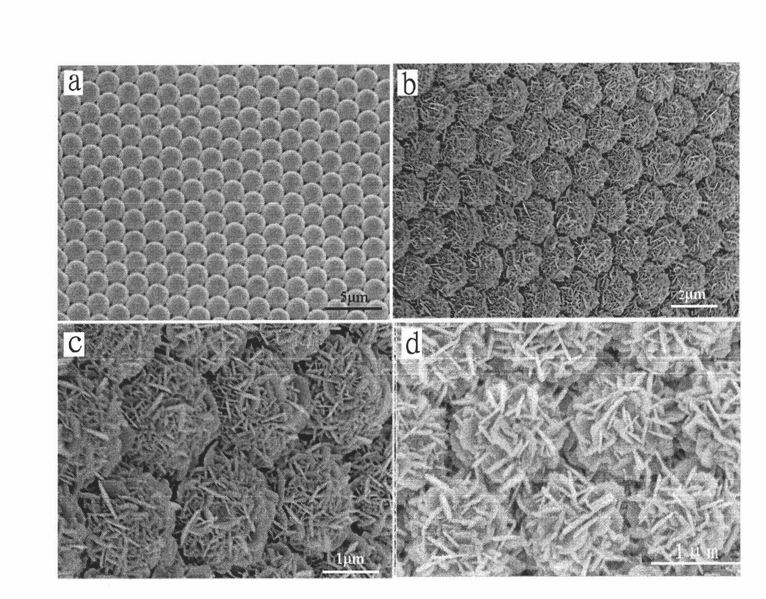 Hollow ball micro/nano structure array with silver nano plates as basic elements and preparation method thereof