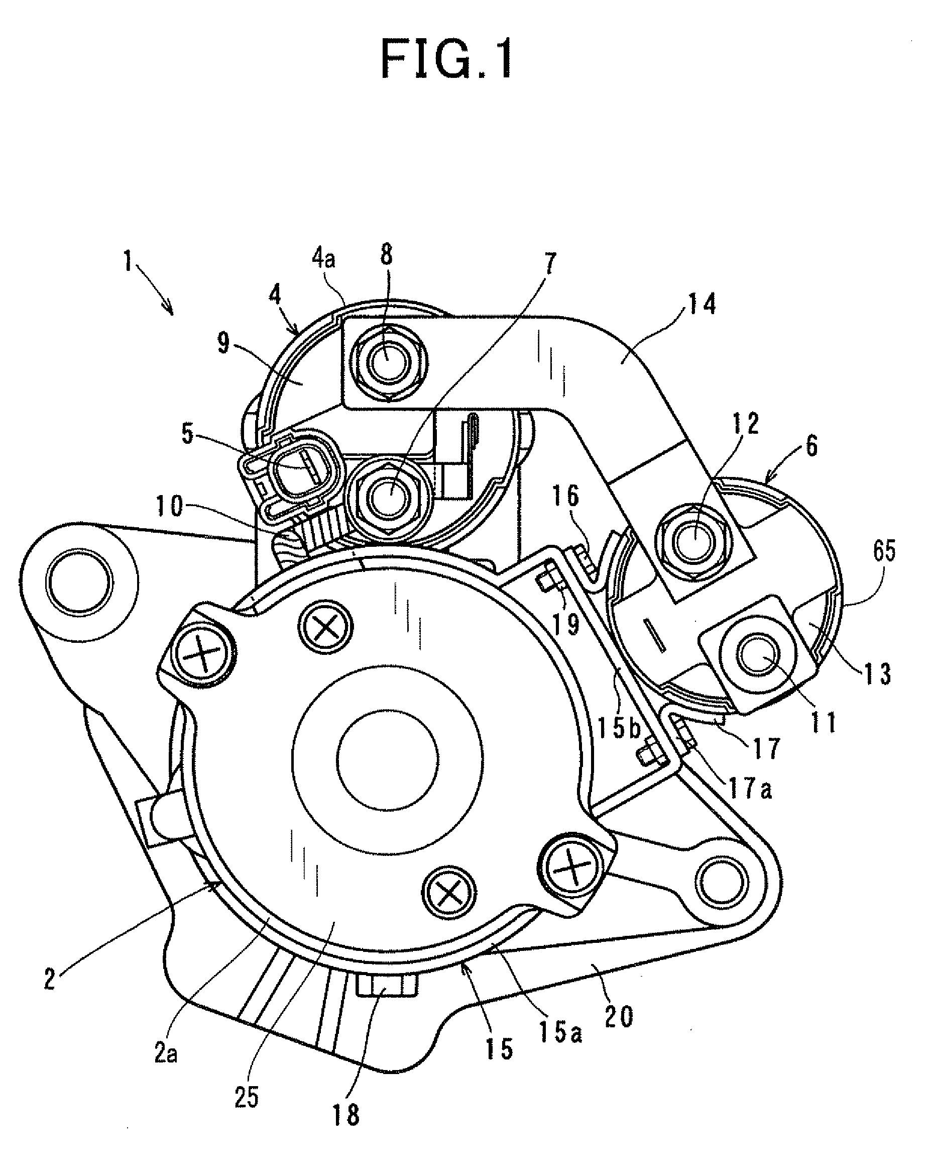 Engine starter with improved fixing structure of auxiliary electromagnetic switch
