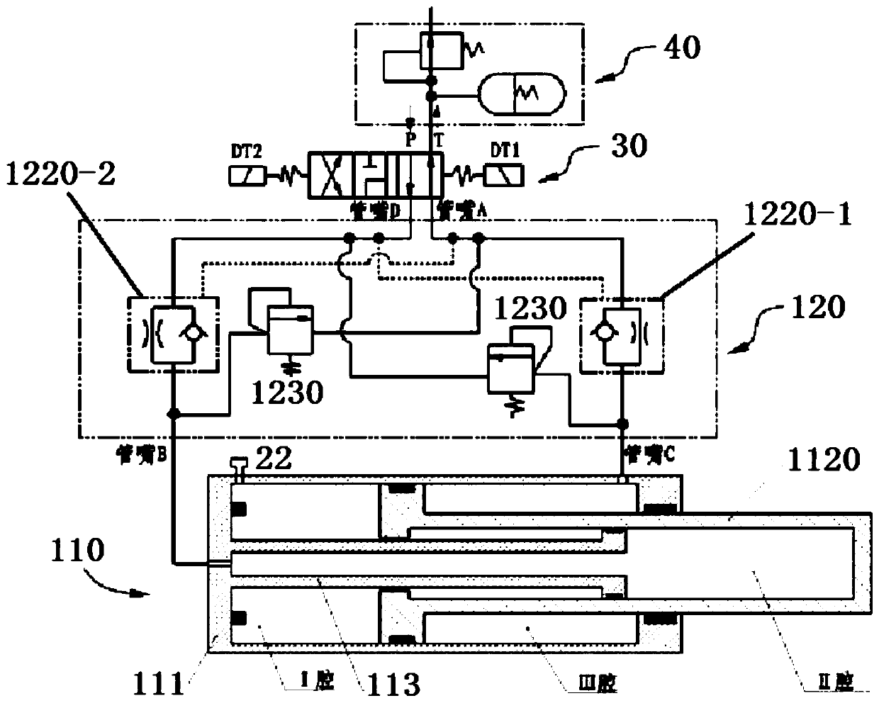 Aircraft landing gear frame stabilization buffer device and control method thereof