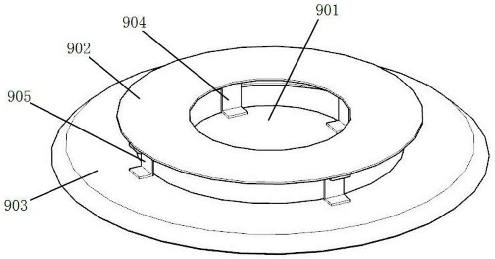 Four-stage fractional distillation type oil diffusion pump with flow distribution plate