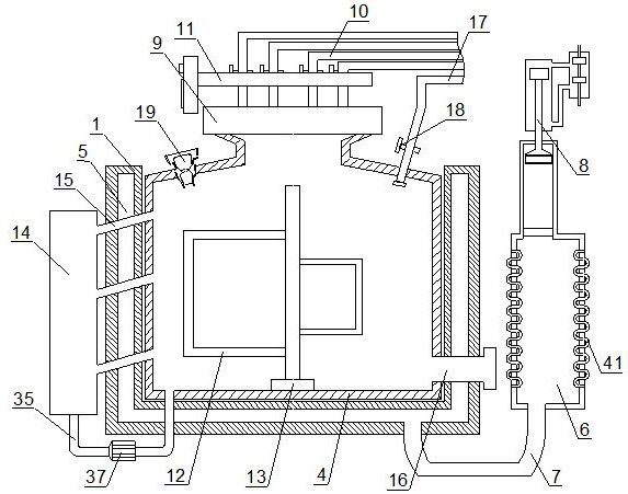 An automatic batching support for a resin reactor with cooling liquid circulation