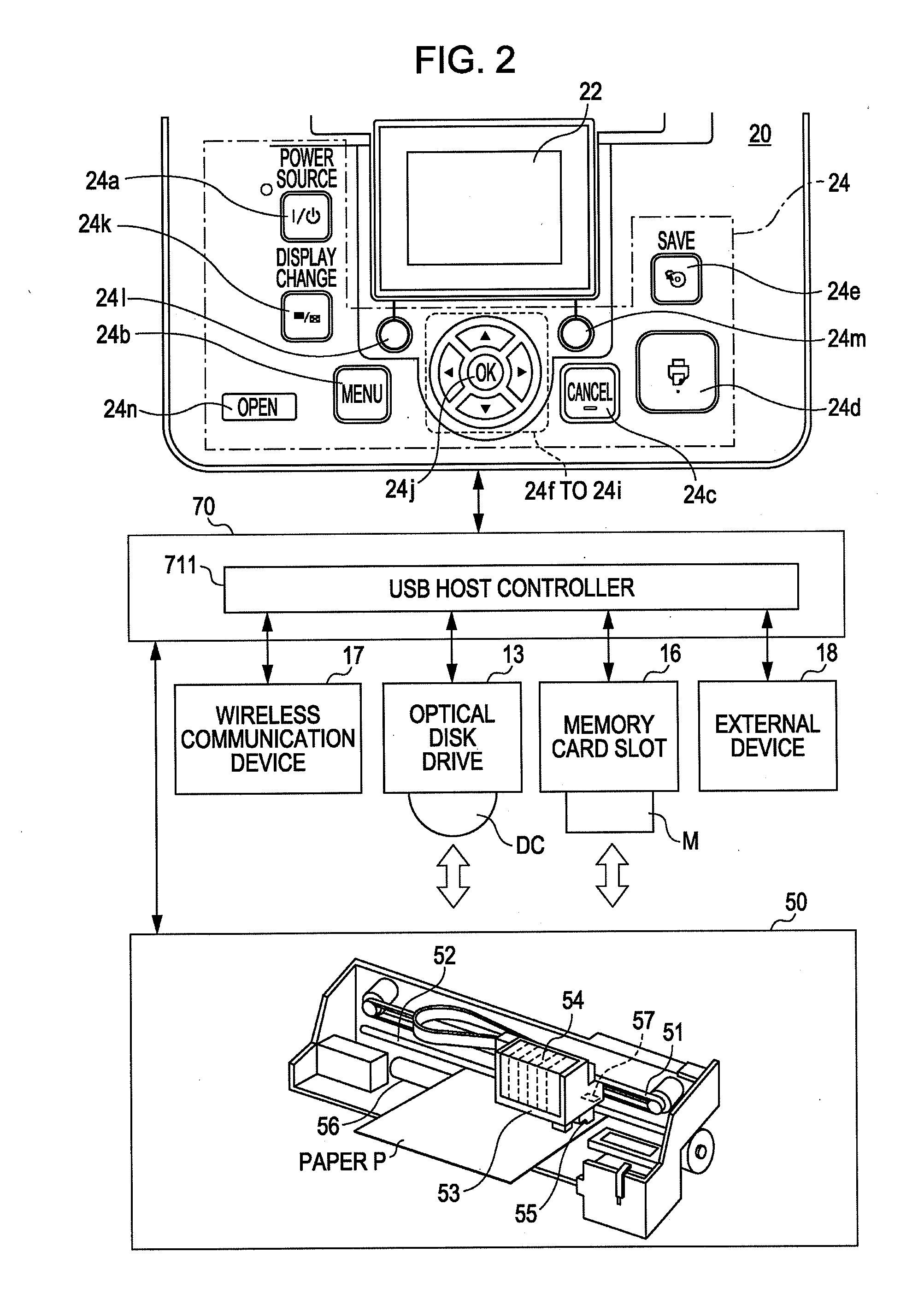 Printer and USB device recognizing method