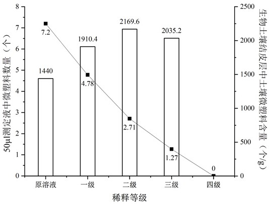 Quantitative analysis method for soil microplastics in biological soil crust layer