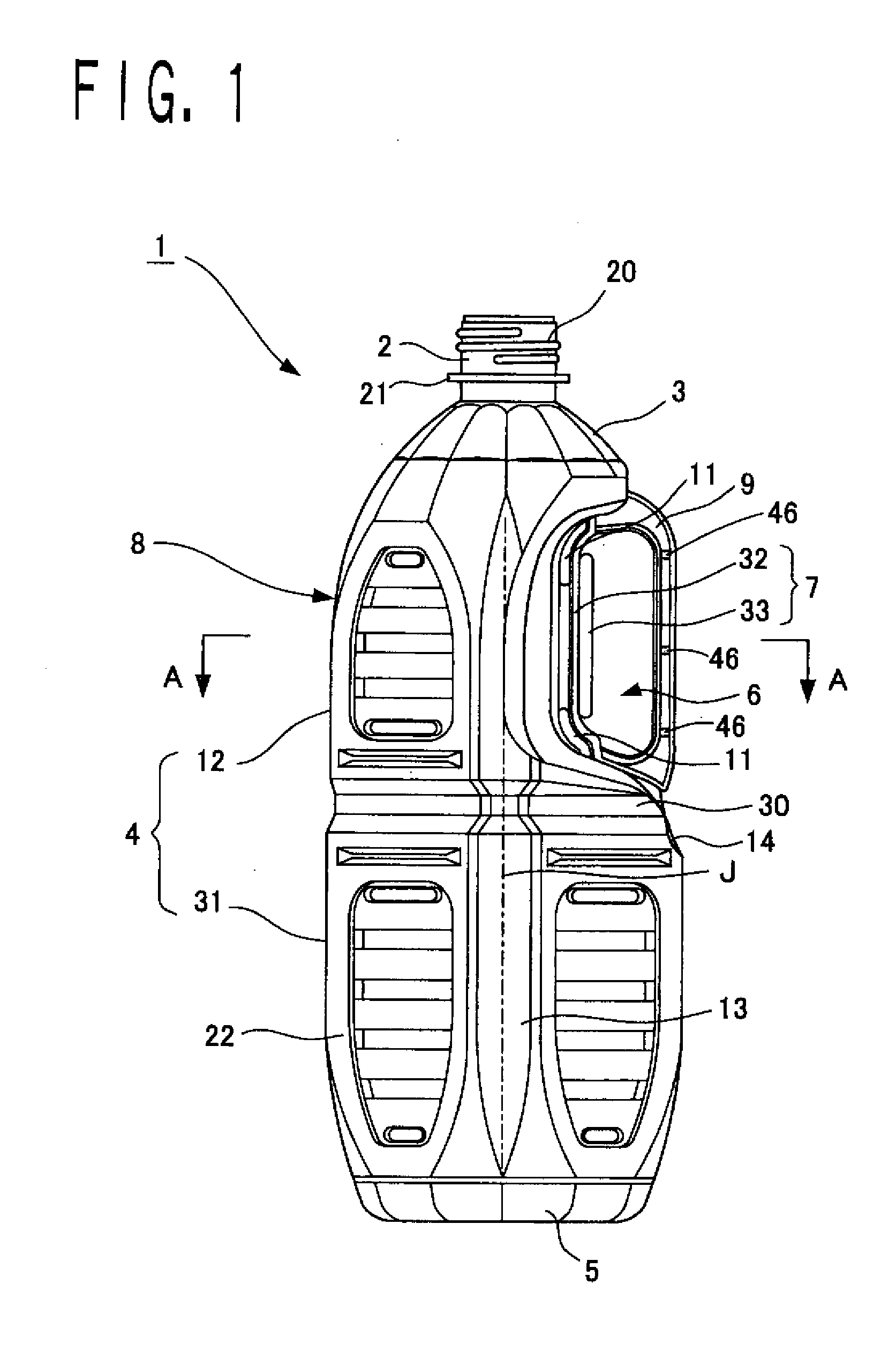 Handle for container, handle-equipped container, and method for manufacturing handle and container